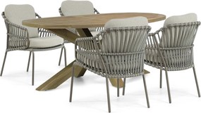 Tuinset 4 personen  Aluminium/rope Taupe 4 Seasons Outdoor Capalbio/Boston