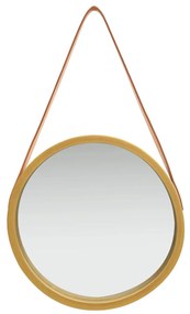 vidaXL Wandspiegel met band 40 cm goudkleurig