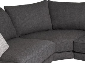 Hoekbank - Samba - links - stof Monet zwart/grijs 95