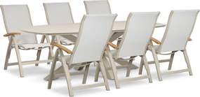 Tuinset 6 personen 240 cm Aluminium Taupe Presto Tarenta/Voyage