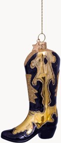 Handbeschilderde en mondgeblazen kerstornament Cowboy Boot