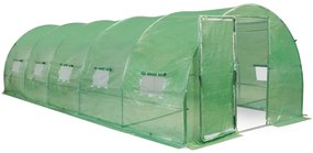 Folietunnel met metalen frame 3x8m Petunia Garden Point groen met deur