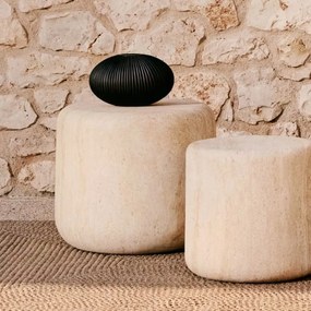 Kave Home Drasi Ronde Bijzettafel Cement Travertin 60 Cm - 60 X 60cm.
