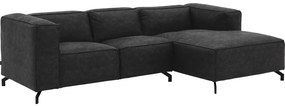 Goossens Bank Calvin antraciet, micro leer, 2-zits, modern design