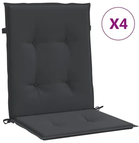 vidaXL Tuinstoelkussens 4 st 100x50x3 cm zwart