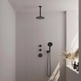Brauer Black Edition complete inbouw regendouche met 3 standen handdouche, plafondarm en hoofddouche 20cm set 11 zwart mat