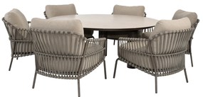 Donato Capalbio low dining tuinset 160xH69 cm rond 7 delig terre 4 Seasons Outdoor