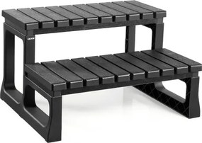 VEVOR Badkuiptrap Zwembadtrap 2-trede buitentrap, 599,44 mm brede PP-ladder voor bovengrondse/opblaasbare zwembaden met een draagvermogen van 145,15 kg, veelzijdig voor veranda's, patio's en campers