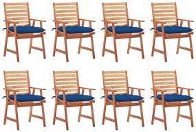 vidaXL Tuinstoelen 8 st met kussens massief acaciahout
