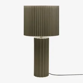Tafellamp In Keramiek En Marvila-stof Leger Groen & ↑60 Cm - Sklum
