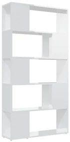 vidaXL Boekenkast/kamerscherm 80x24x155 cm spaanplaat hoogglans wit