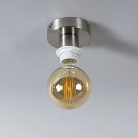 Moderne plafondlamp staal zonder kap - Combi