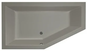 Xenz Society 160 ligbad - 160x90cm - met overloop - zonder afvoer - Hoekopstelling links - Acryl Cement Mat 6881-06