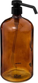 5Five Zeepdispenser - 1 Liter - Bruin Glas - Navulbaar