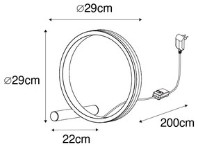 Design tafellamp messing incl. LED 3-staps dimbaar - Navara Design rond Binnenverlichting Lamp