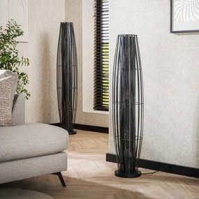 Staande Vloerlamp Zwart Metaal 150 Cm