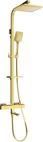 Mexen CQ62 bad-douche set met regendouche en thermostatische kraan, goud - 779106295-50