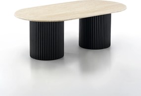 Salontafel Met Travertin - 130 X 70cm.