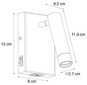 Moderne wandlamp zwart verstelbaar met usb - Croft Modern G9 Binnenverlichting Lamp