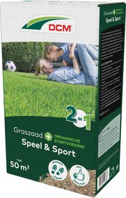 DCM graszaad 1kg tot 50mÂ² - 2-in-1 Speel &amp; Sport Plus incl. organische startvoeding - ijzersterk gazon