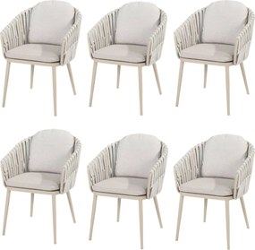 Eva dining tuinstoel latte rope Taste 4SO set van 6