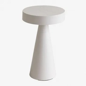 Draadloze Led-tafellamp Voor Buiten Van Ijzer Catinca Wit - Sklum