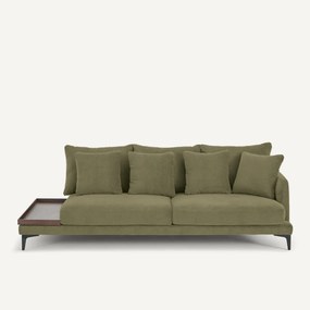 Halve bank met tafelblad van stoned fluweel, MODERNISTE