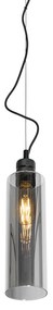 Moderne hanglamp zwart met smoke glas - Stavelot