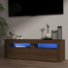 vidaXL Tv-meubel met LED-verlichting 120x35x40 cm bruin eikenkleurig