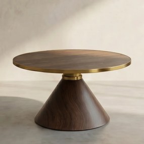 Kare Design Cono Ronde Salontafel Walnoot - 70 X 70cm.