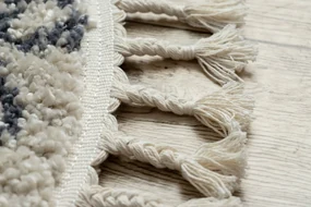 Tapijt BERBER AGADIR G0522 ROND crème / grijskleuringrand ,  Barber , marokkaanse shaggy