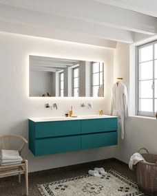 Mondiaz Vica 150cm badmeubel smag 4 lades wastafel Cloud dubbel zonder kraangat