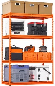 VEVOR Opslagstelling, 1089 kg, 4-laags zware garagestelling, 508 x 1016 x 1524 mm, verstelbare stellingkast voor industriële stellingen, stellingen voor algemeen gebruik, kelderstelling voor keuken, magazijn, kelder, oranje