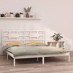vidaXL Bedframe massief hout wit 180x200 cm 6FT Super King