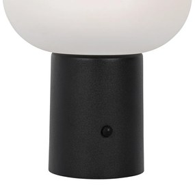 Buitenlamp met dimmer Tafellamp met dimmer mushroom zwart incl. LED oplaadbaar - Louise Design IP44 Buitenverlichting rond Lamp