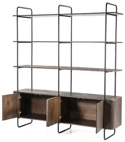 Eleonora James Stellingkast Bruin Mangohout - 190x46.5x210cm.