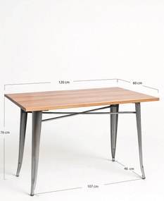 Torix Rechthoekige Tafel Natuurlijk Hout 120 x 60 cm