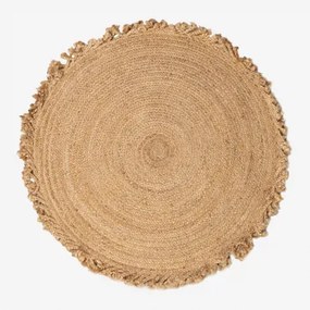 Ronde Vloerkleed Van Jute Ondes Ø120 Cm - Sklum