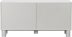 Mat Wit Dressoir Met Strepen 150 Cm - 150x40x75cm.