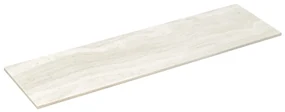 Fontana White Travertin beach eiken wastafelmeubel 100cm met toppaneel en rechthoekige waskom