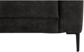 Goossens Bank Coco zwart, stof, 2-zits, stijlvol landelijk met ligelement links