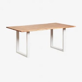 Rechthoekige Eettafel Van Sami-acaciahout Wit & 180 X 100 Cm - Sklum