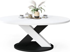 Mazzoni LOXA Wit / Zwart - OVALE SALONTAFEL 120x65 cm
