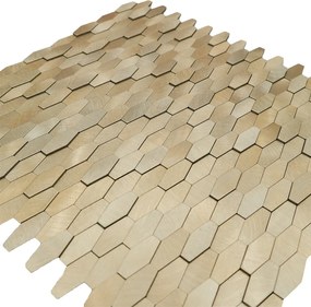 Zelfklevende Mozaïektegels Metaal | Picket 3D Goud | 31×30 cm | Keuken, Bad &amp; WC