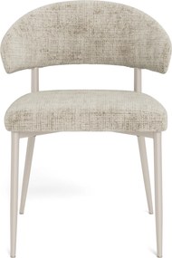 IRIS Beige (stof Juto 4) / grijs-beige frame (kashmir) – MODERNE GESTOFFEERDE STOEL VOOR WOONKAMER/EETKAMER BOHO