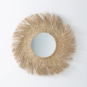 Spiegel in strogras, zonnevormØ70 cm, Loully