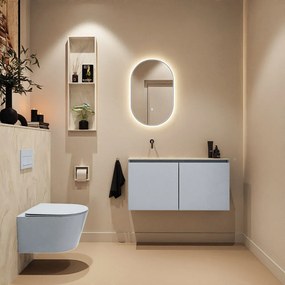 Mondiaz Ture DLux toiletmeubel 100cm clay met wastafel ostra links zonder kraangat