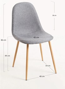 Set 4 Teok Stoffen Stoelen