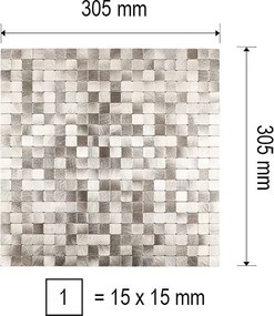 Zelfklevend Mozaïek Quadra Licht Goud - 30.5 cm x 30.5 cm x 0.40 cm | 0.5 kg | Paneli zelfklevende steenstrips