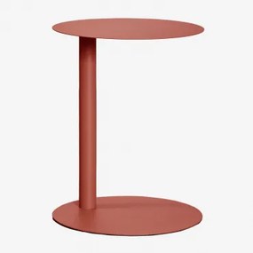 Ronde Bijzettafel Ø40 Cm In Roestvrij Staal Yannik Terracota - Sklum